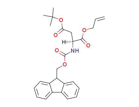 Molecular Structure of 144120-52-5 (L-Aspartic acid, N-[(9H-fluoren-9-ylmethoxy)carbonyl]-,
4-(1,1-dimethylethyl) 1-(2-propenyl) ester)