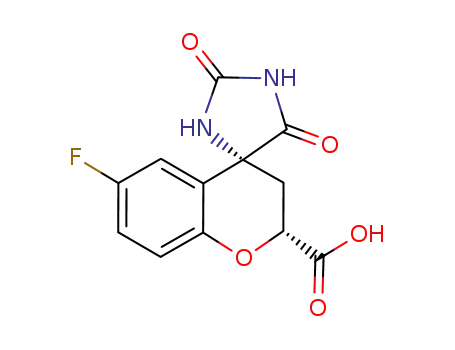 (2R,4R)-(-)-6-fluoro-2,3-dihydro-2',5'-dioxospiro<4H-1-benzopyran-4,4'-imidazolidine>-2-carboxylic acid