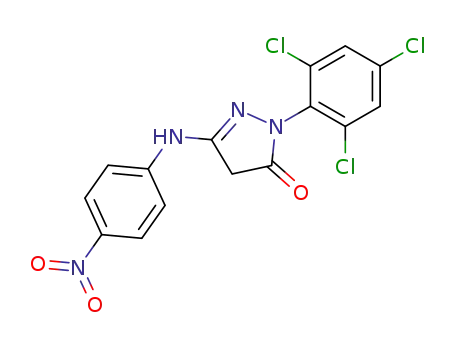 Molecular Structure of 34320-82-6 (1-(2,4,6-TRICHLOROPHENYL)-3-(P-NITROANILINO)-2-PYRAZOLINE-5-ONE)