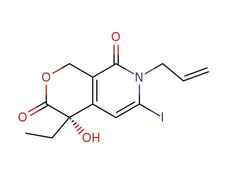 (S)-4-Ethyl-4-hydroxy-6-iodo-3-oxo-7-allyl-1H-pyrano[3,4-c]-8-pyridone