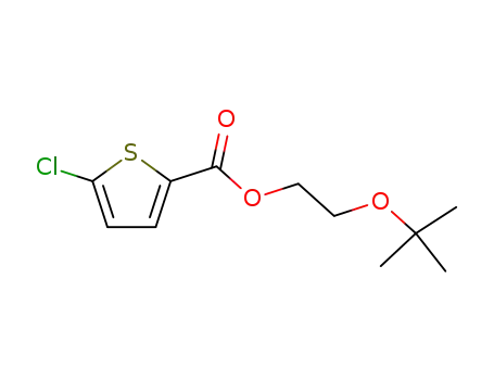 Molecular Structure of 91505-31-6 (2-Thiophenecarboxylic acid, 5-chloro-, 2-(1,1-dimethylethoxy)ethyl ester)