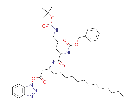 (R)-3-((S)-2-Benzyloxycarbonylamino-5-tert-butoxycarbonylamino-pentanoylamino)-hexadecanoic acid benzotriazol-1-yl ester