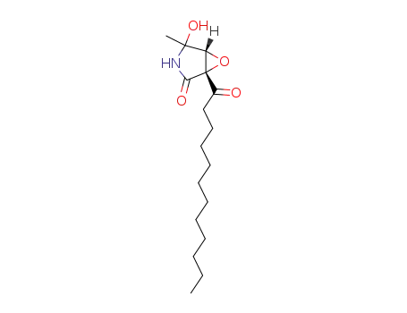 Molecular Structure of 288854-03-5 (6-Oxa-3-azabicyclo[3.1.0]hexan-2-one,
4-hydroxy-4-methyl-1-(1-oxododecyl)-, (1R,5R)-)