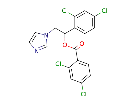 Molecular Structure of 68601-95-6 (Benzoic acid, 2,4-dichloro-,
1-(2,4-dichlorophenyl)-2-(1H-imidazol-1-yl)ethyl ester)