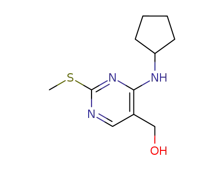 Molecular Structure of 211245-63-5 ((4-(cyclopentylaMino)-2-(Methylthio)pyriMidin-5-yl)Methanol)