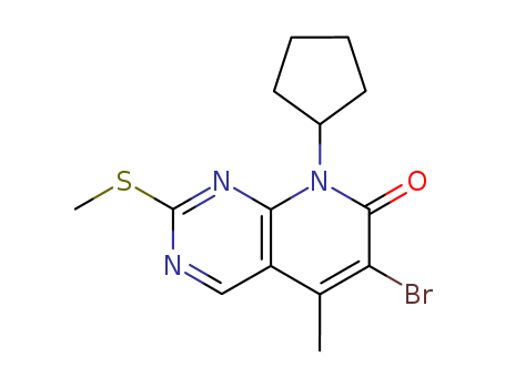 Pyrido[2,3-d]pyrimidin-7(8H)-one,  6-bromo-8-cyclopentyl-5-methyl-2-(methylthio)-