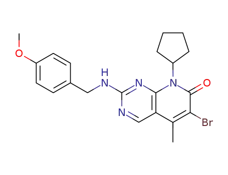 6-bromo-8-cyclopentyl-2-(4-methoxybenzylamino)-5-methyl-8H-pyrido[2,3-d]pyrimidin-7-one