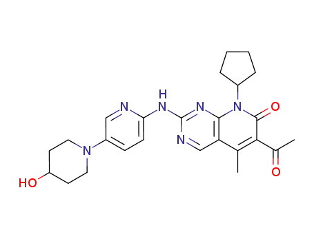 6-acetyl-8-cyclopentyl-2-(4-hydroxy-3,4,5,6-tetrahydro-2H-[1,3']bipyridinyl-6'-ylamino)-5-methyl-8H-pyrido[2,3-d]pyrimidin-7-one