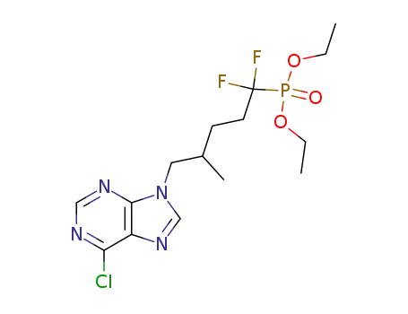 Molecular Structure of 876939-01-4 (Phosphonic acid,
[5-(6-chloro-9H-purin-9-yl)-1,1-difluoro-4-methylpentyl]-, diethyl ester)