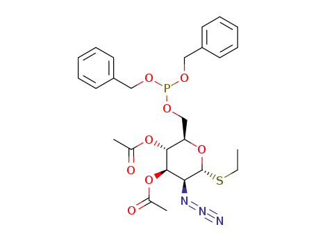Acetic acid (2R,3S,4R,5S,6R)-4-acetoxy-5-azido-2-(bis-benzyloxy-phosphanyloxymethyl)-6-ethylsulfanyl-tetrahydro-pyran-3-yl ester