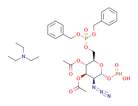 3,4-di-O-acetyl-2-azido-2-deoxy-6-O-dibenzyloxyphosphoryl-α-D-mannopyranosyl hydrogenphosphonate triethylammonium salt