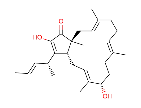 2,7-dihydroxy-6,10,14,16a-tetramethyl-3-(1-methyl-but-2-enyl)-4,7,8,9,12,13,16,16a-octahydro-3aH-cyclopentacyclopentadecen-1-one