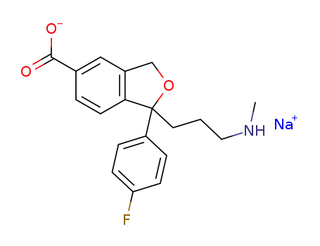 sodium; 1-(4-fluoro-phenyl)-1-(3-methylamino-propyl)-1,3-dihydro-isobenzofuran-5-carboxylate