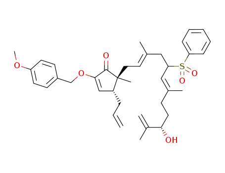 4-allyl-5-(5-benzenesulfonyl-10-hydroxy-3,7,11-trimethyl-dodeca-2,6,11-trienyl)-2-(4-methoxy-benzyloxy)-5-methyl-cyclopent-2-enone