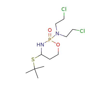 Molecular Structure of 59863-10-4 (2H-1,3,2-Oxazaphosphorin-2-amine,
N,N-bis(2-chloroethyl)-4-[(1,1-dimethylethyl)thio]tetrahydro-, 2-oxide)