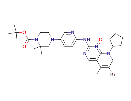 4-[6-(6-Bromo-8-cyclopentyl-5-methyl-1-oxo-7,8-dihydro-pyrido[2,3-d]pyrimidin-2-ylamino)-pyridin-3-yl]-2,2-dimethyl-piperazine-1-carboxylic Acid Tert-butyl Ester