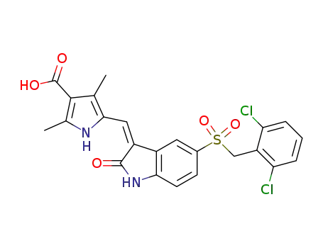 (Z)-5-[{5-(2,6-dichlorobenzylsulfonyl)-2-oxoindolin-3-ylidene}methyl]-2,4-dimethyl-1H-pyrrole-3-carboxylic acid