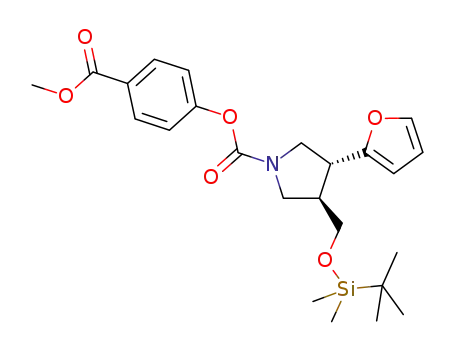 4-(methoxycarbonyl)phenyl (3R,4R)-3-(([tert-butyl(dimethyl)silyl]oxy)methyl)-4-(2-furyl)pyrrolidine-1-carboxylate