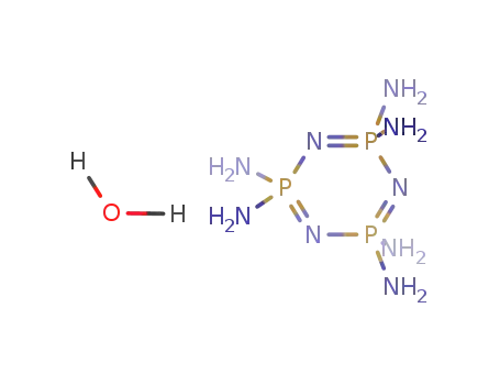 Molecular Structure of 27927-18-0 (1,3,5,2,4,6-Triazatriphosphorine,
2,2,4,4,6,6-hexaamino-2,2,4,4,6,6-hexahydro-, monohydrate)