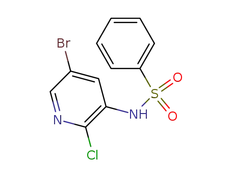 Molecular Structure of 1083326-17-3 (N-(5-broMo-2-chloropyridin-3-yl)benzenesulfonaMide)