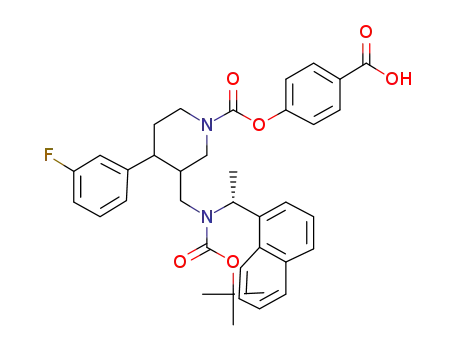 4-({[3-({(tert-butoxycarbonyl)[(1R)-1-(1-naphthyl)ethyl]amino}methyl)-4-(3-fluorophenyl)piperidin-1-yl]carbonyl}oxy)benzoic acid