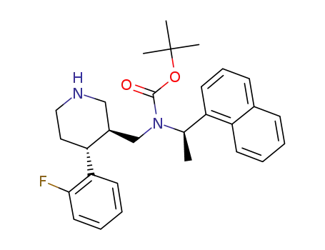 tert-butyl {[4-(2-fluorophenyl)piperidin-3-yl]methyl}[(1R)-1-(1-naphthyl)ethyl]carbamate