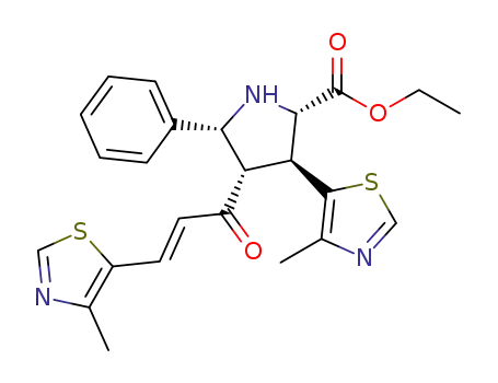 ethyl 3-(4-methylthiazol-5-yl)-4-((E)-3-(4-methylthiazol-5-yl)acryloyl)-5-phenylpyrrolidine-2-carboxylate