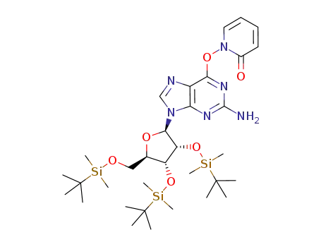 2',3',5'-tris-O-(tert-butyldimethylsilyl)-O6-(2-oxopyridin-1(2H)-yl)guanosine