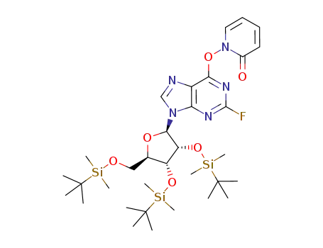 2',3',5'-tris-O-(tert-butyldimethylsilyl)-2-fluoro-O6-(2-oxopyridin-1(2H)-yl)inosine