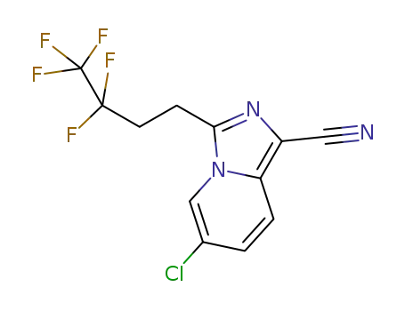 6-chloro-3-(3,3,4,4,4-pentafluorobutyl)imidazo[1,5-a]pyridine-1-carbonitrile