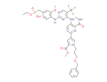 methyl 1-[3-(benzyloxy)propyl]-4-[5-({2-[(4-{[ethoxy(hydroxy)phosphoryl]methyl}-2-methoxyphenyl)amino]-5-(trifluoromethyl)pyrimidin-4-yl}amino)-6-(methylcarbamoyl)pyridin-2-yl]-1H-pyrrole-2-carboxylate