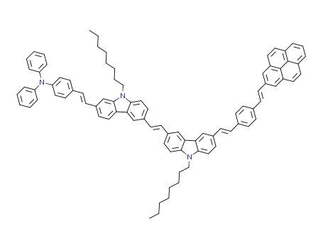 4-((E)-2-(9-octyl-6-((E)-2-(9-octyl-6-((E)-4-((E)-2-(pyren-2-yl)-vinyl)styryl)-9H-carbazol-3-yl)vinyl)-9H-carbazol-2-yl)vinyl)-N,N-diphenylaniline