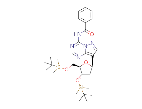 8-(2’-deoxy-3’,5’-di(tert-butyldimethylsilyl)-β-D-ribofuranosyl)-4-(N-benzoylamino)-pyrazolo[1,5-a][1,3,5]triazine