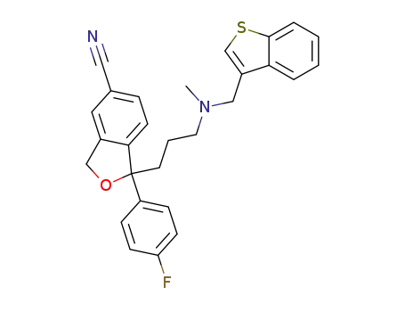 1-(3-((benzo[b]thiophen-3-yl-methyl)(methyl)amino)propyl)-1-(4-fluorophenyl)-1,3-dihydroisobenzofuran-5-carbonitrile