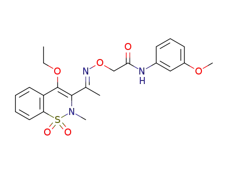 (E)-2-(((1-(4-ethoxy-2-methyl-1,1-dioxido-2H-benzo[e][1,2]thiazin-3-yl)ethylidene)amino)oxy)-N-(3-methoxyphenyl)acetamide