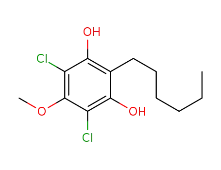 4,6-dichloro-2-hexyl-5-methoxybenzene-1,3-diol