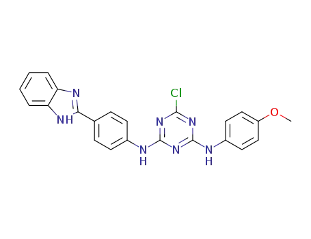 N2-(4-(1H-benzo[d]imidazol-2-yl)phenyl)-6-chloro-N4-(4-methoxyphenyl)-1,3,5-triazine-2,4-diamine