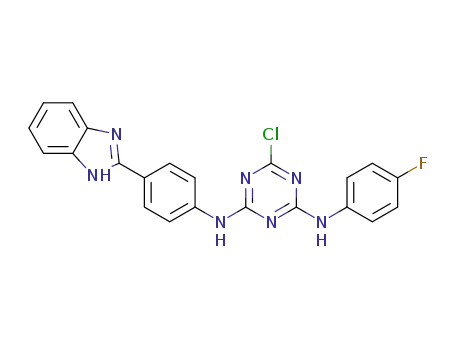 N2-(4-(1H-benzo[d]imidazol-2-yl)phenyl)-6-chloro-N4-(4-fluorophenyl)-1,3,5-triazine-2,4-diamine