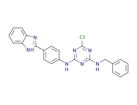 N2-(4-(1H-benzo[d]imidazol-2-yl)phenyl)-N4-benzyl-6-chloro-1,3,5-triazine-2,4-diamine