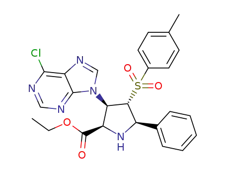 (2R,3R,4R,5R)-ethyl 3-(6-chloro-9H-purin-9-yl)-5-phenyl-4-tosylpyrrolidine-2-carboxylate