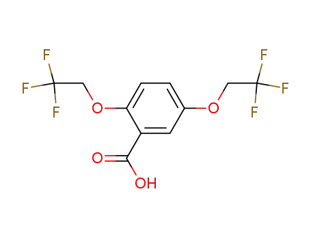 Molecular Structure of 35480-52-5 (2,5-Bis(2,2,2-trifluoroethoxy)benzoic acid)