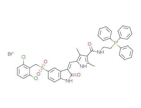 (Z)-(2-(5-((5-(2,6-dichlorobenzylsulfonyl)-2-oxoindolin-3-ylidene)methyl)-2,4-dimethyl-1H-pyrrole-3-carboxamido)ethyl)triphenylphosphonium bromide
