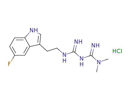 3-(2-(5-fluoro-1H-indol-3-yl)ethyl)-1,1-dimethyimidodicarbonimide diamide hydrochloride
