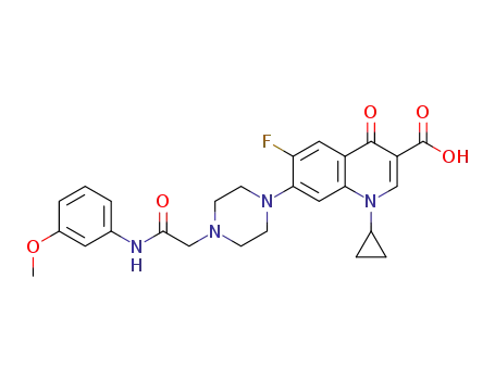 1-cyclopropyl-6-fluoro-7-(4-(2-(3-methoxyphenylamino)-2-oxoethyl)piperazin-1-yl)-4-oxo-1,4-dihydroquinoline-3-carboxylic acid