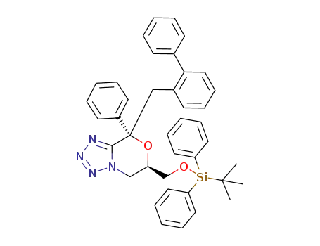 (±)-8-([1,1'-biphenyl]-2-ylmethyl)-6-(((tert-butyldiphenylsilyl)oxy)methyl)-8-phenyl-5,6-dihydro-8H-tetrazolo[5,1-c][1,4]oxazine