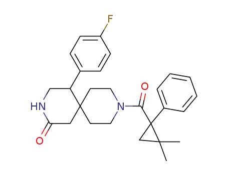 9-{[2,2-dimethyl-1-phenylcyclopropyl]carbonyl}-5-(4-f luorophenyl)-3,9-diazaspiro[5.5]undecan2-one