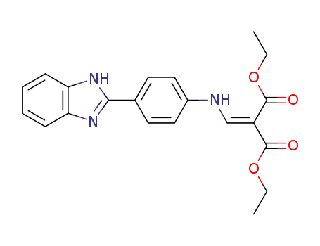 Molecular Structure of 130713-37-0 (Propanedioic acid,
[[[4-(1H-benzimidazol-2-yl)phenyl]amino]methylene]-, diethyl ester)