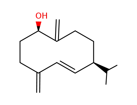 Molecular Structure of 81968-62-9 (4(15),5,10(14)-Germacratrien-1-ol)