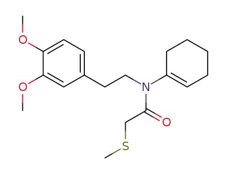 Molecular Structure of 97185-46-1 (Acetamide,
N-1-cyclohexen-1-yl-N-[2-(3,4-dimethoxyphenyl)ethyl]-2-(methylthio)-)