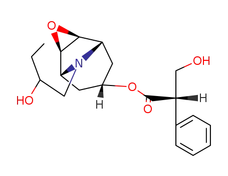 (S)-3-hydroxy-2-phenyl-propionic acid 9-((Ξ)-2-hydroxy-butyl)-(1rN,2tH,4tH,5cN)-3-oxa-9-aza-tricyclo[3.3.1.02,4]non-7t-yl ester